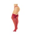 Bas en nylon sexy rouge autofixant  