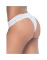 String ouvert brésilien blanc en dentelle 