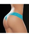 String brésilien bleu turquoise en dentelle