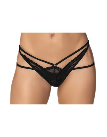 String noir avec lanières 