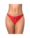 String sexy rouge en dentelle avec chaînes 