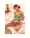 Ensemble sexy 2 pièces en dentelle extensible 