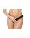 Culotte ouverte noire avec froufrou en dentelle 