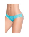 Culotte ouverte bleue turquoise ornements façon cage 