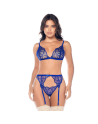 Ensemble sexy 3 pièces avec broderie brillante 