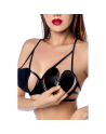 Ensemble sexy noir 2 pièces en similicuir avec détails rebelles 