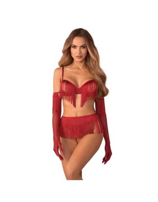 Rossay ensemble ouvert 4 pièces - Rouge