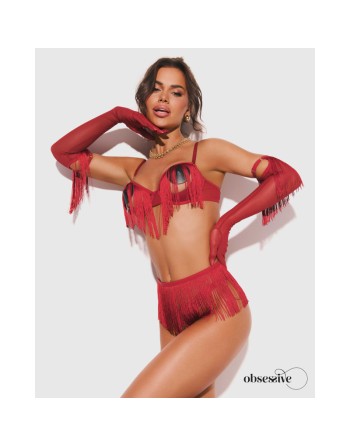 Rossay ensemble ouvert 4 pièces - Rouge