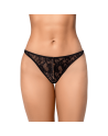 String sexy noir en dentelle avec chaînes