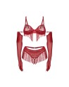 Rossay ensemble ouvert 4 pièces - Rouge