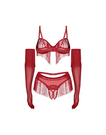Rossay ensemble ouvert 4 pièces - Rouge