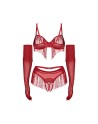 Rossay ensemble ouvert 4 pièces - Rouge