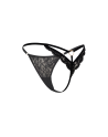 String noir en dentelle avec bijou cœur doré