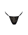 String noir en dentelle avec bijou cœur doré