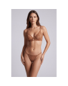 String taupe en dentelle avec bijou cœur doré