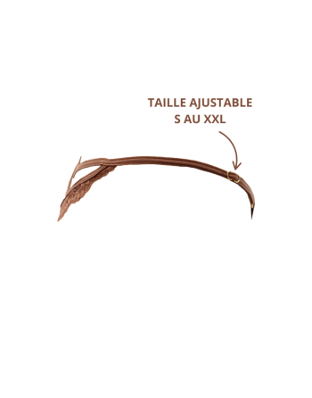 String taupe en dentelle avec bijou cœur doré