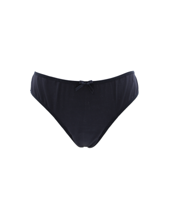 Culotte noire en dentelle avec nœud en satin