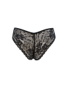 Culotte noire en dentelle avec nœud en satin