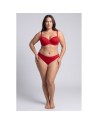 Culotte rouge en dentelle avec nœud en satin