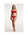 Culotte rouge en dentelle avec nœud en satin