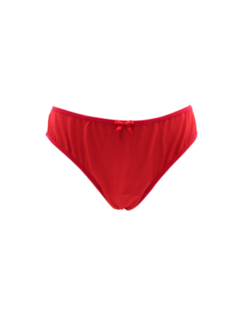 Culotte rouge en dentelle avec nœud en satin