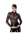 F377 Noirelle Chemise en dentelle boutonnée