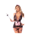 Ensemble soubrette noir en dentelle avec tablier et accessoire – Mapalé