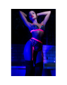 Ensemble lingerie 3 pièces bleu et rose brodé avec sequins – Mapalé
