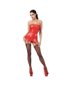 F368 Bombshell Corset porte jarretelles rouge féroce