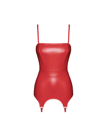 F368 Bombshell Corset porte jarretelles rouge féroce