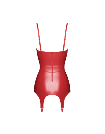 F368 Bombshell Corset porte jarretelles rouge féroce