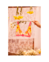 Ensemble lingerie rose et jaune en maille transparente brodée – Mapalé