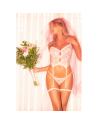Ensemble bustier blanc en dentelle avec porte-jarretelles – Mapalé