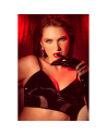 Ensemble lingerie noir effet wetlook et maille transparente – Mapalé