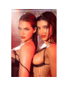 Ensemble lingerie noir ouvert avec franges scintillantes – Mapalé
