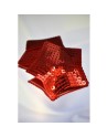 Paire de cache tétons adhésifs étoile pailletée sequin rouge 