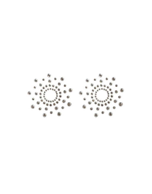 Paire de cache tétons adhésifs strass blanc 