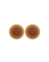 Paire de cache-tétons piercing barre coeur faux diamant peau métisse 