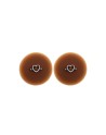 Paire de cache-tétons piercing barre coeur faux diamant peau foncée 