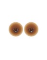 Paire de cache-tétons piercing barre demi-anneau faux diamant peau métisse 