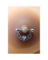 Paire de cache-tétons piercing barre demi-anneau faux diamant peau métisse 