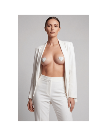 Nipple Métal blanc Cache tétons cœur 