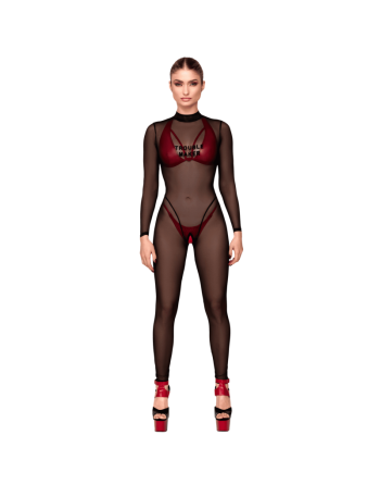 F387 Catsuit transparent noir