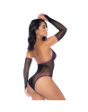 Body noir et violet et mitaines amovibles 