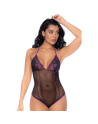Body noir et violet et mitaines amovibles 
