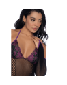 Body noir et violet et mitaines amovibles 