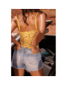 Body string jaune brodé 