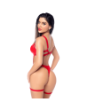 Body sexy en similicuir avec porte-jarretelles 