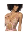 Body guépière avec dentelle brodée florale Sydney, porte jarretelles réglables et détachables 