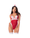 Body infirmière noir en maille et dentelle avec accessoire tête – Mapalé